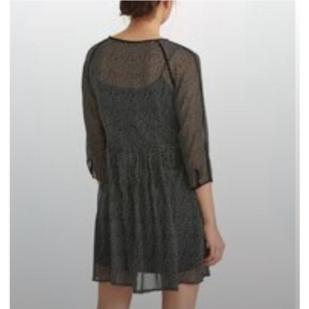 Frank & Oak Dress Womens Size XL Chiffon Sheer Long Sleeve Lined Mini Floral